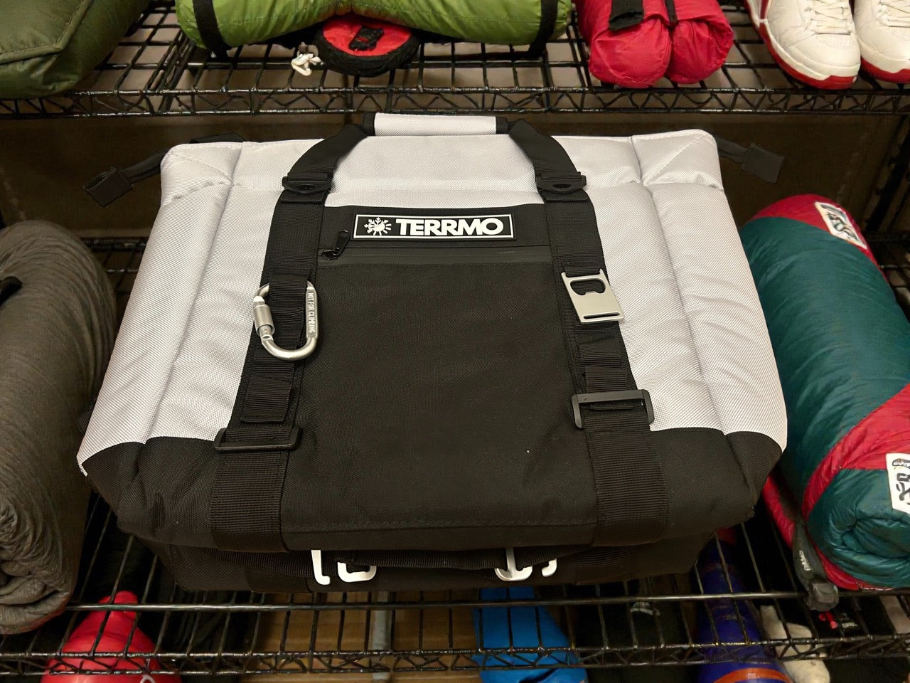 long lasting cooler bag folded for storage